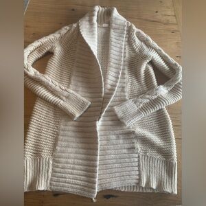 Gap Cable Knit‎ Shawl Collar Ivory Open Cardigan Women’s XS Preloved